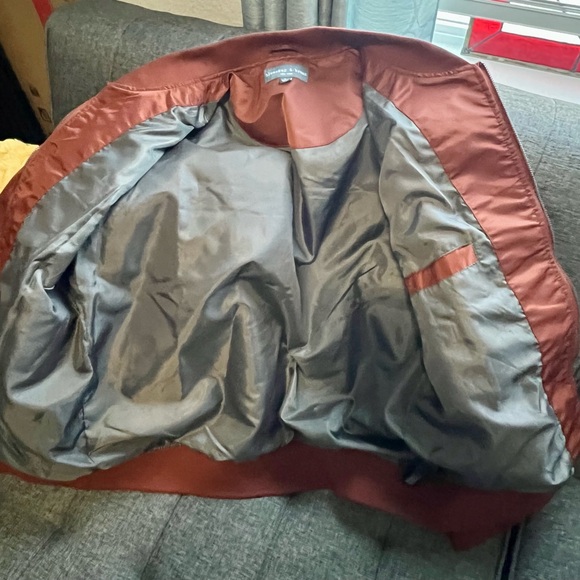 Retro-style Bomber jacket in Rust/Burnt Orange, unisex, men’s size Large - Picture 3 of 10